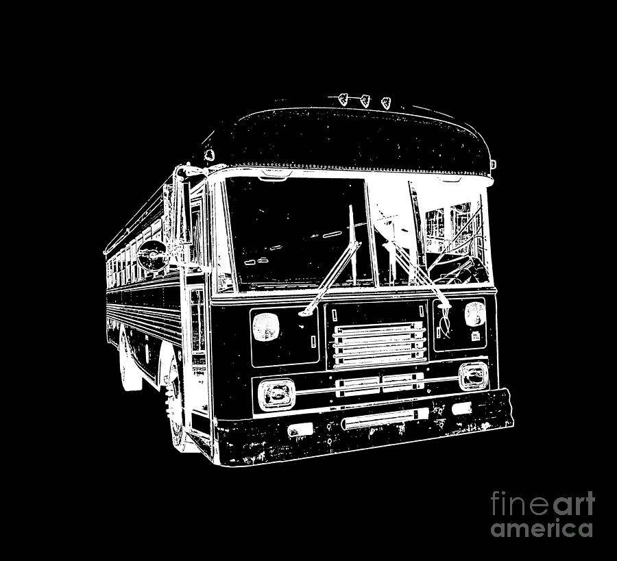 Transportation Drawing - Big Bus Tee by Edward Fielding