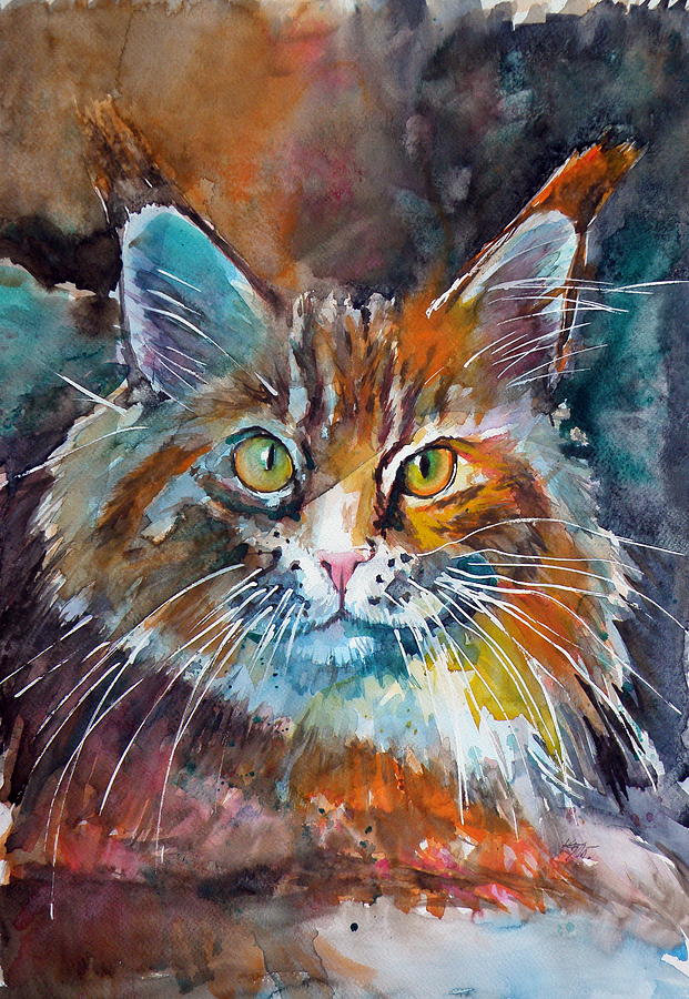 Big cat Painting by Kovacs Anna Brigitta
