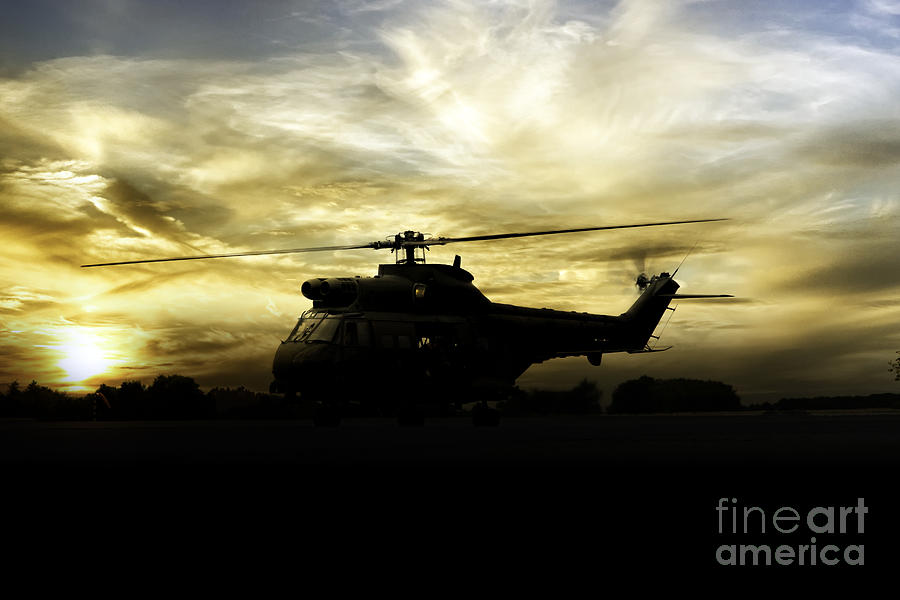 Helicopter Digital Art - Big Cat Sunrise by Airpower Art