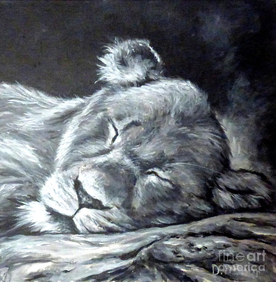 Big Catnap  Painting by Deborah Smith