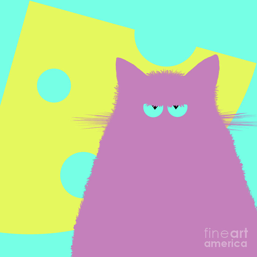 Big Cheese Lilac Cat Digital Art
