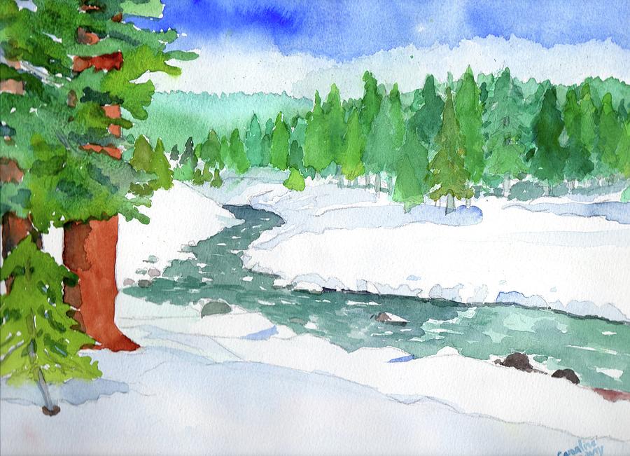 Big Creek Winter Painting by Caroline Henry