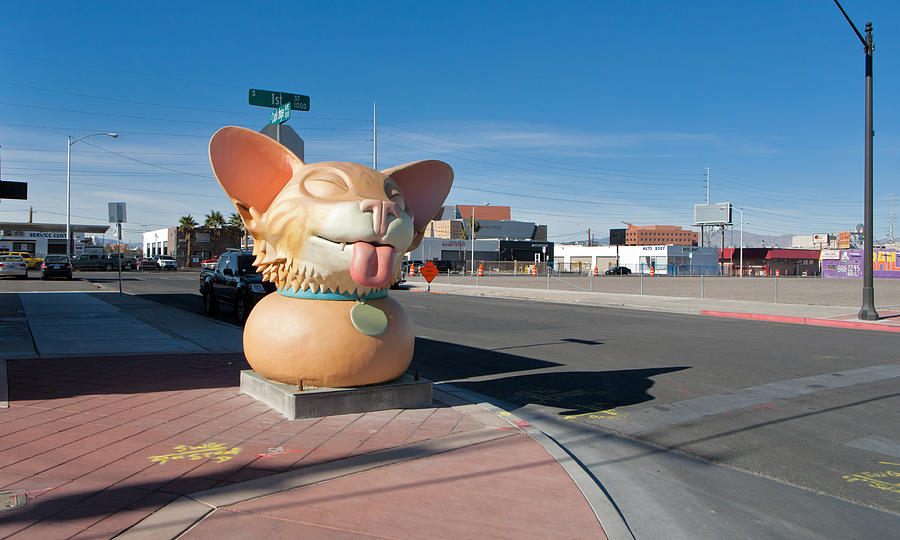 Dog Photograph - Big Doggie - Downtown Vegas by Daniel Furon