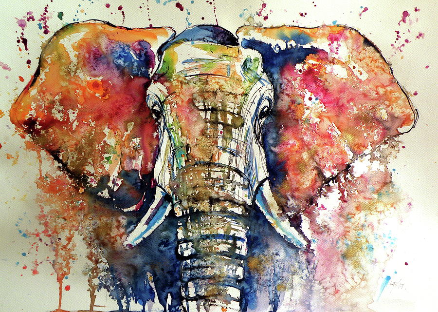 Big elephant Painting by Kovacs Anna Brigitta