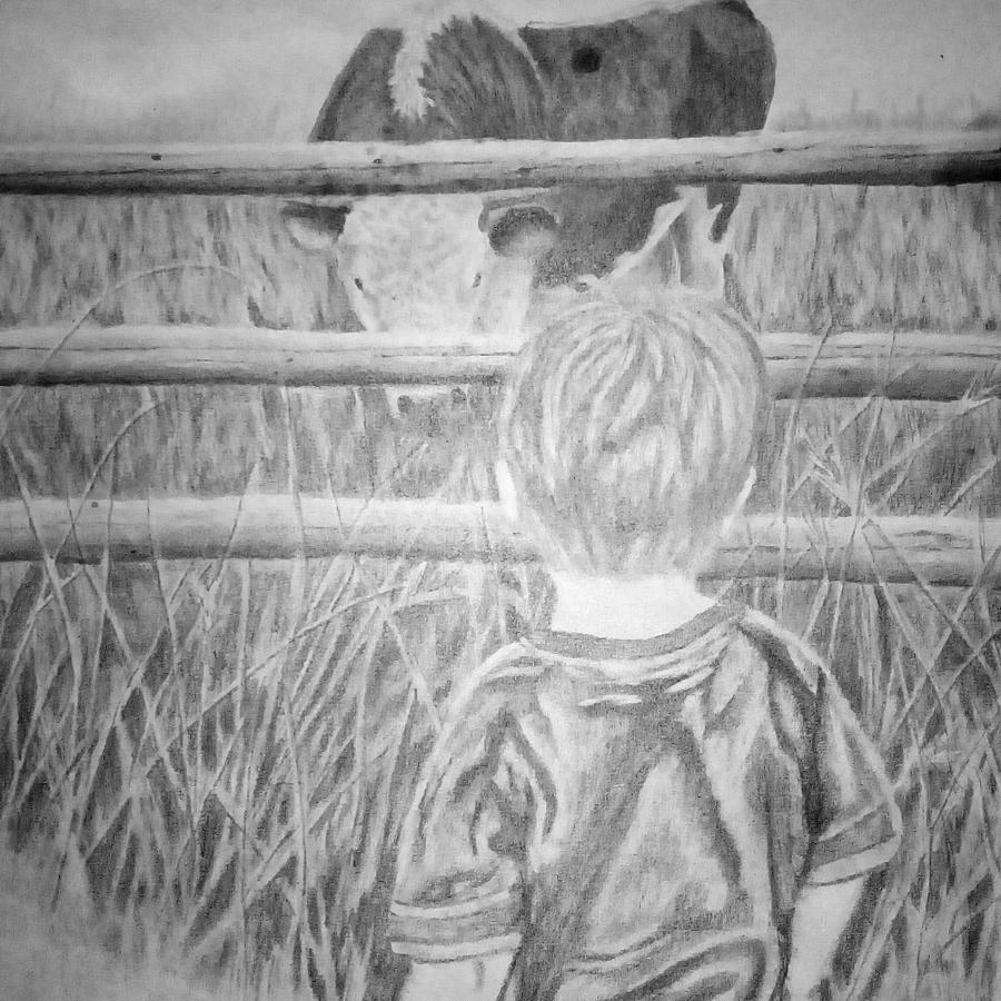 Cow Drawing - Big Enough by Meghan Shepperson