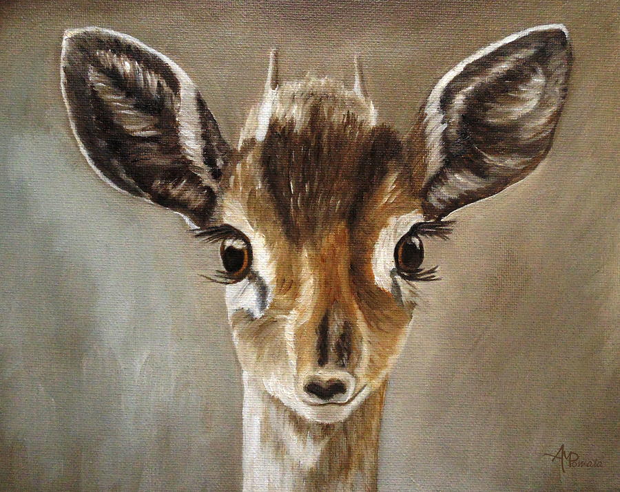 Big Eyes Dik-Dik Painting by Angeles M Pomata