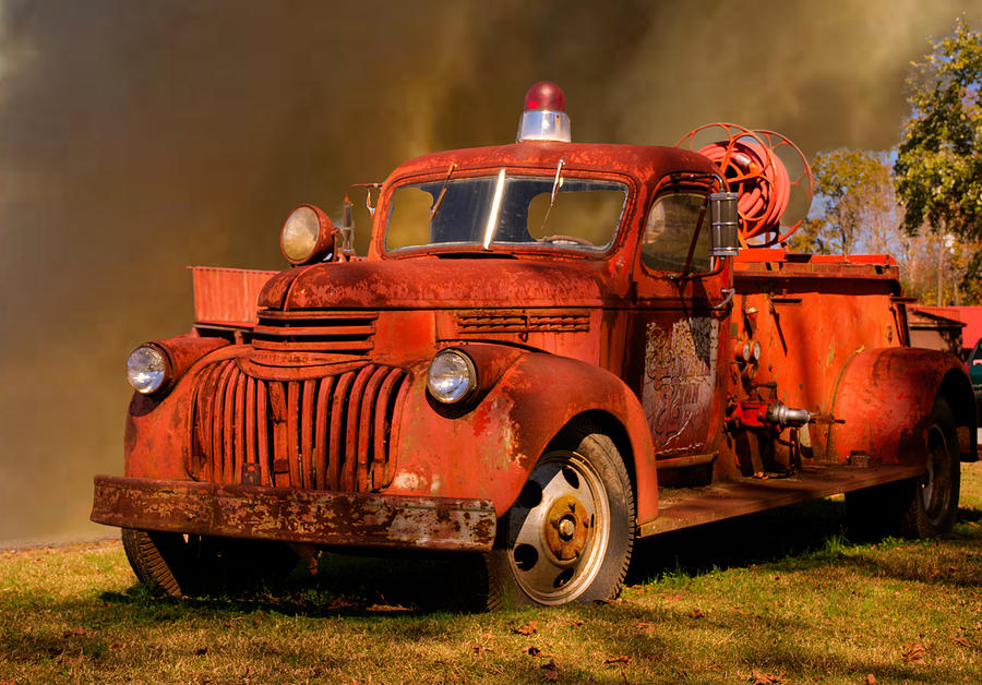 Big Fire - Old Fire Truck Photograph by Douglas Barnett - Fine Art America