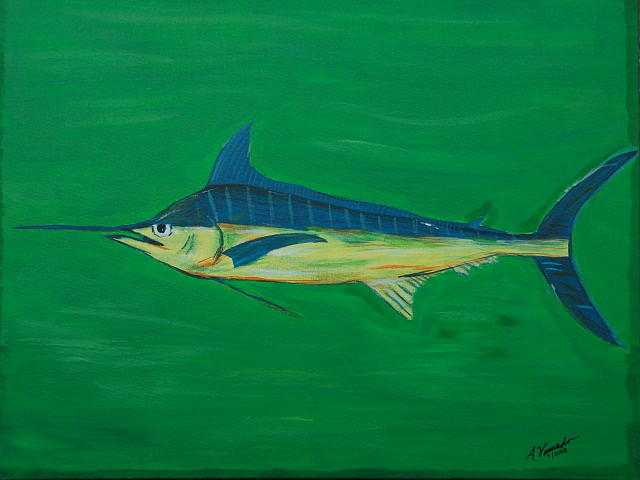 Fish Painting - Big Fish by Angela Miles Varnado