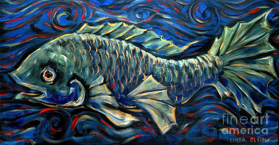 Big Fish Painting by Linda Olsen