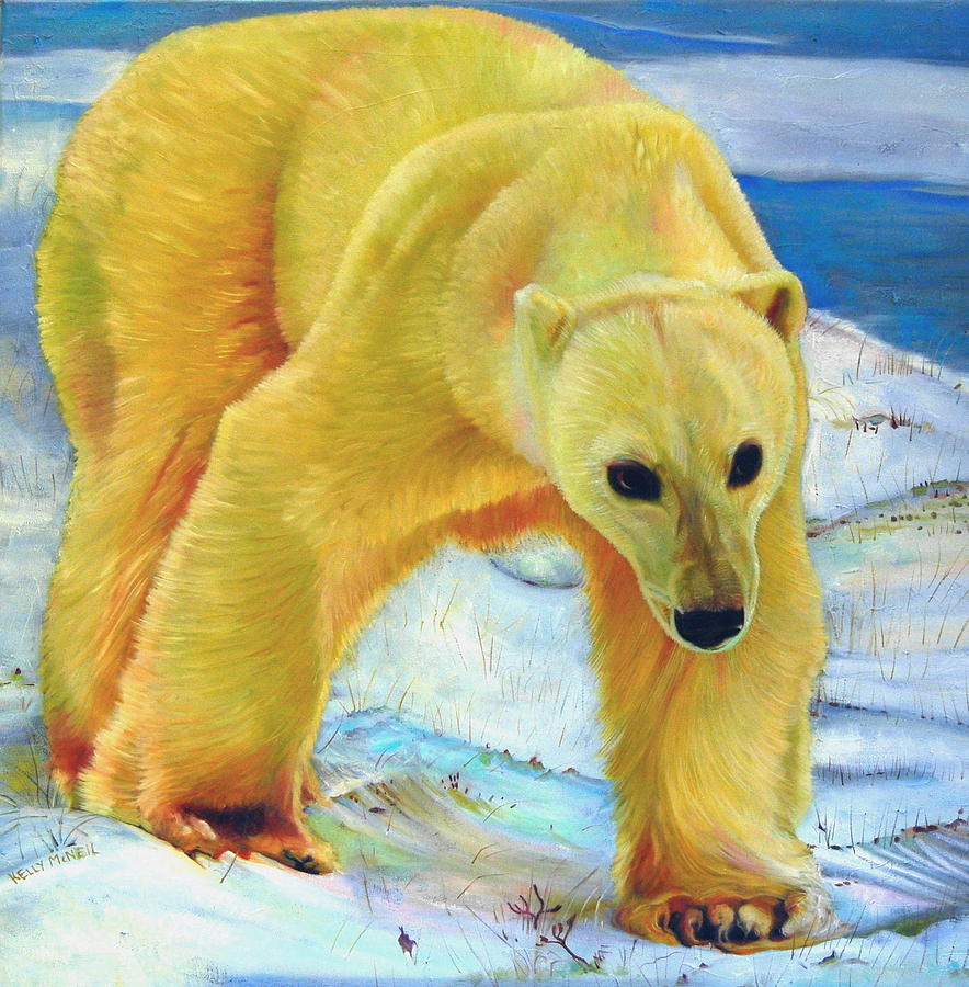 Wildlife Painting - Big Foot Churchill Polar Bear by Kelly McNeil