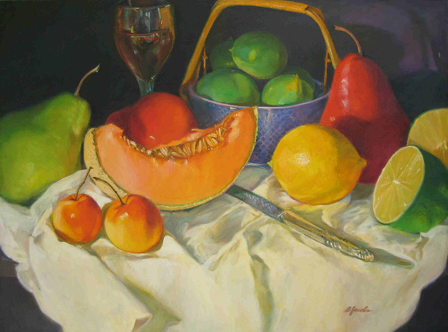 Wine Painting - Big Fruit by Betty Jacobs