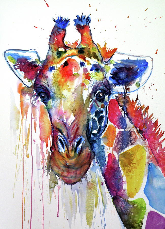 Big giraffe Painting by Kovacs Anna Brigitta