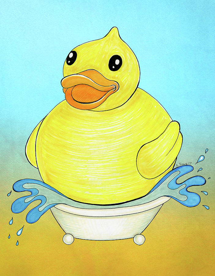 Big Happy Rubber Duck Drawing by Shawna Rowe