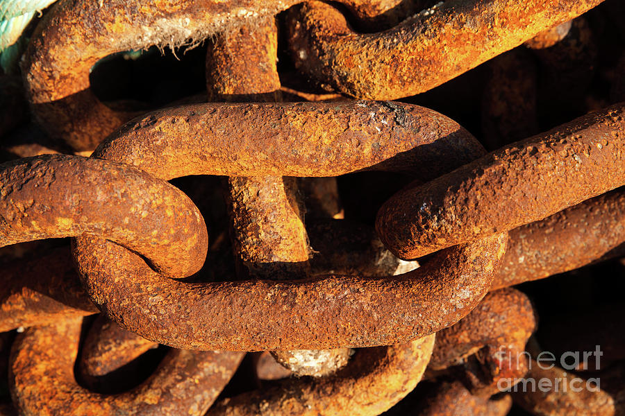 Big iron chains from an old ships anchor Photograph by Simon Bratt