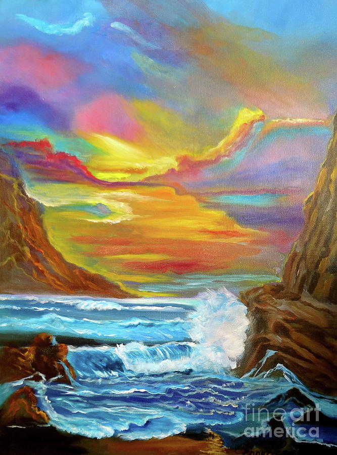  Coastal Sunset Jenny Lee Discount Painting by Jenny Lee
