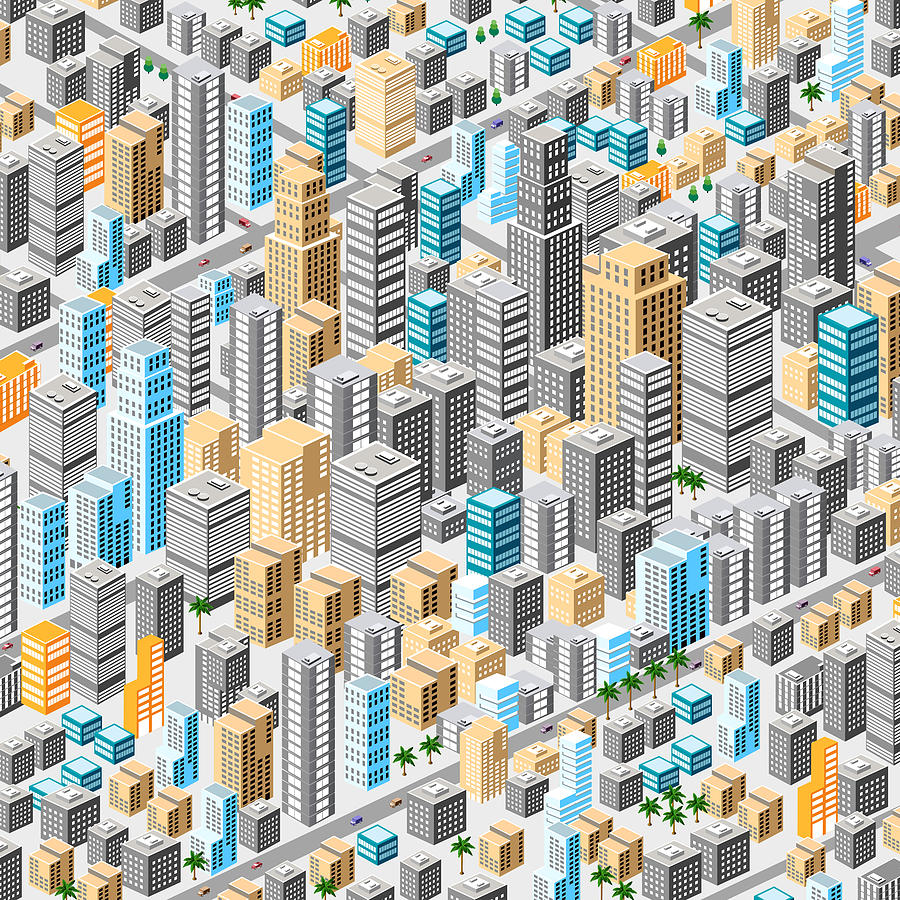 Big Isometric City Digital Art By Alex Zel Fine Art America 