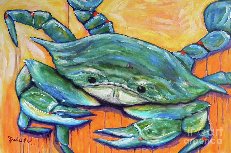 Crab Painting - Big Jimmie by JoAnn Wheeler