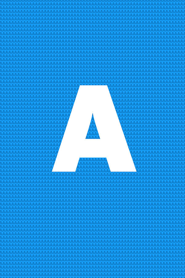 Big Letter A Typography Art with Patterned Background Series 001 Mixed ...