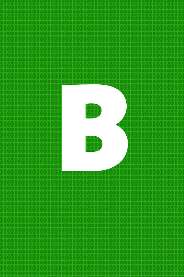 the letter b in green