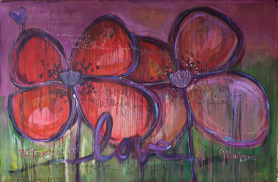 Big Love Poppies Painting by Laurie Maves ART