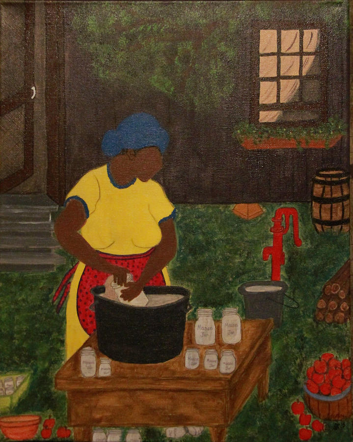 Big Mama  Canning Time Painting by Suzon Lemar