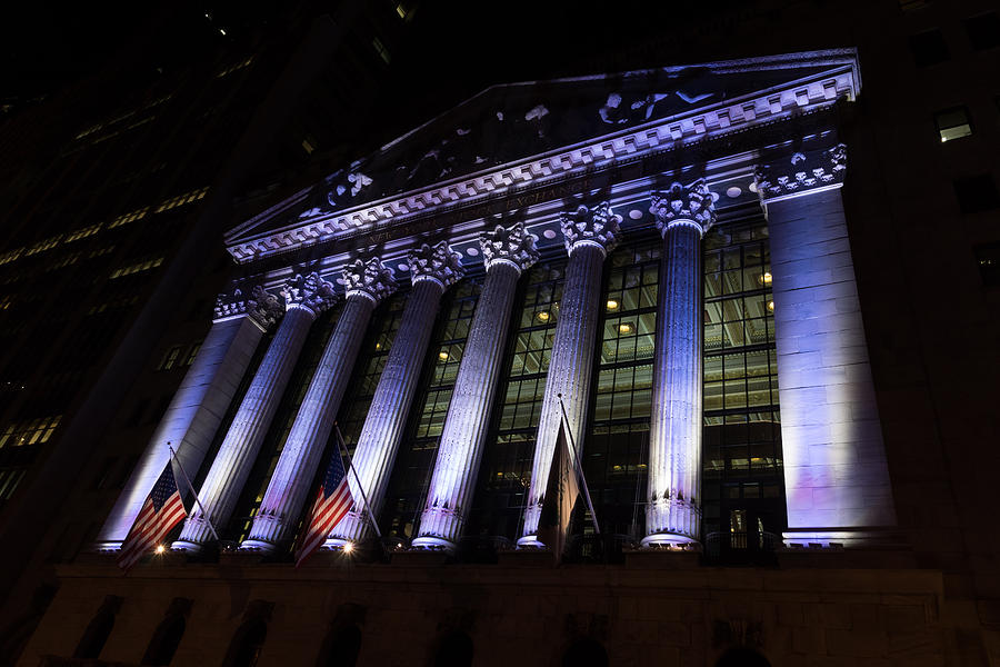 Big Money - New York Stock Exchange in Purple  Photograph by Georgia Mizuleva