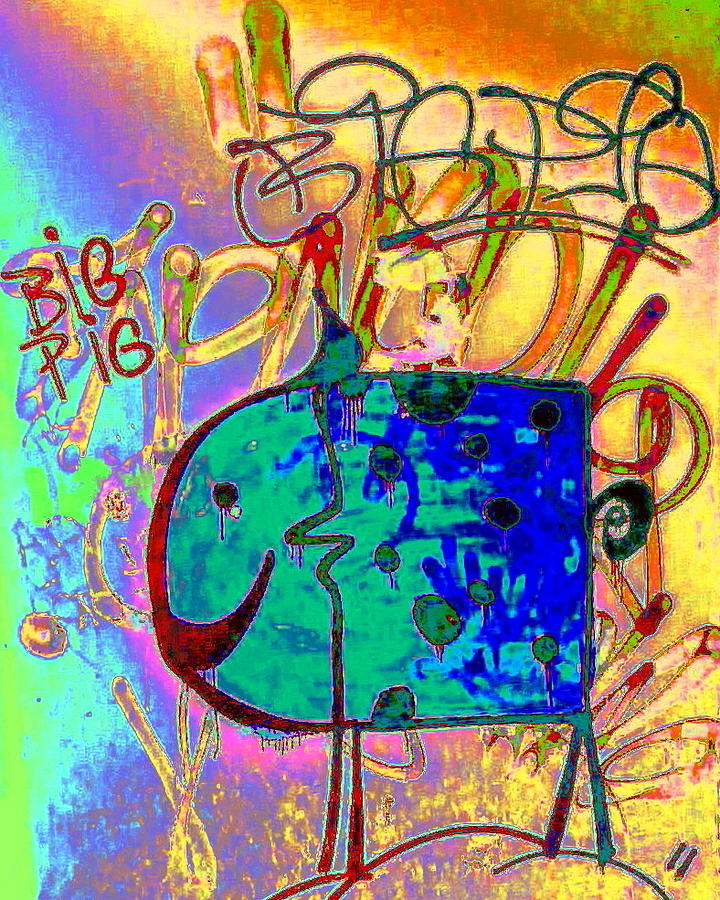 Big Pig Digital Art by Larry Beat