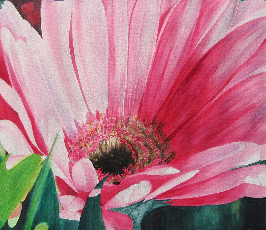Big Pink Daisy Painting by Leslie Gustafson - Fine Art America