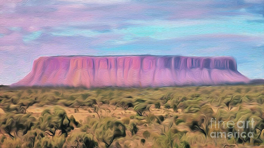 Big Pink Mesa Digital Art by Walter Colvin