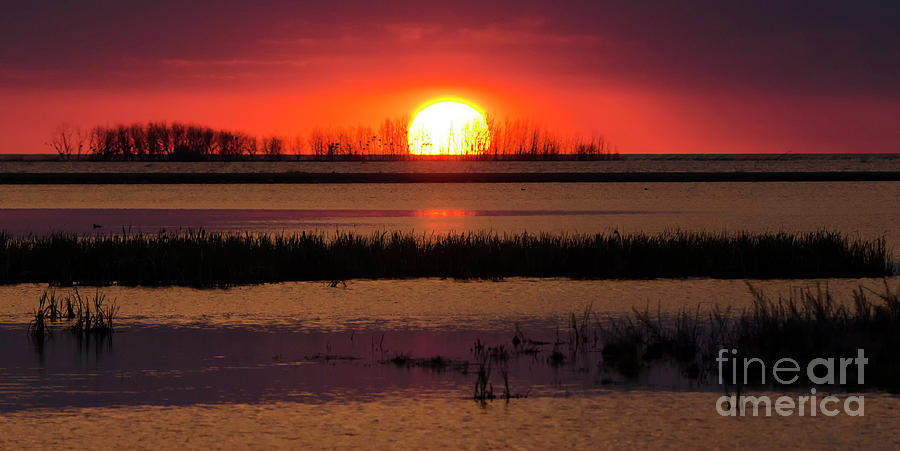 Big Quill Lake Sunset  Photograph by Bob Christopher