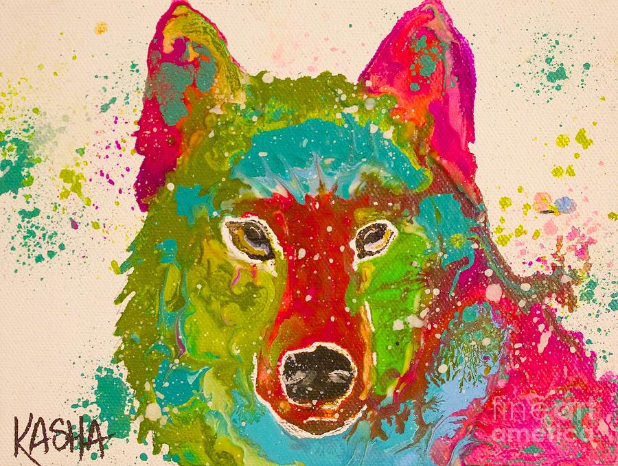Big Rad Wolf Painting by Kasha Ritter