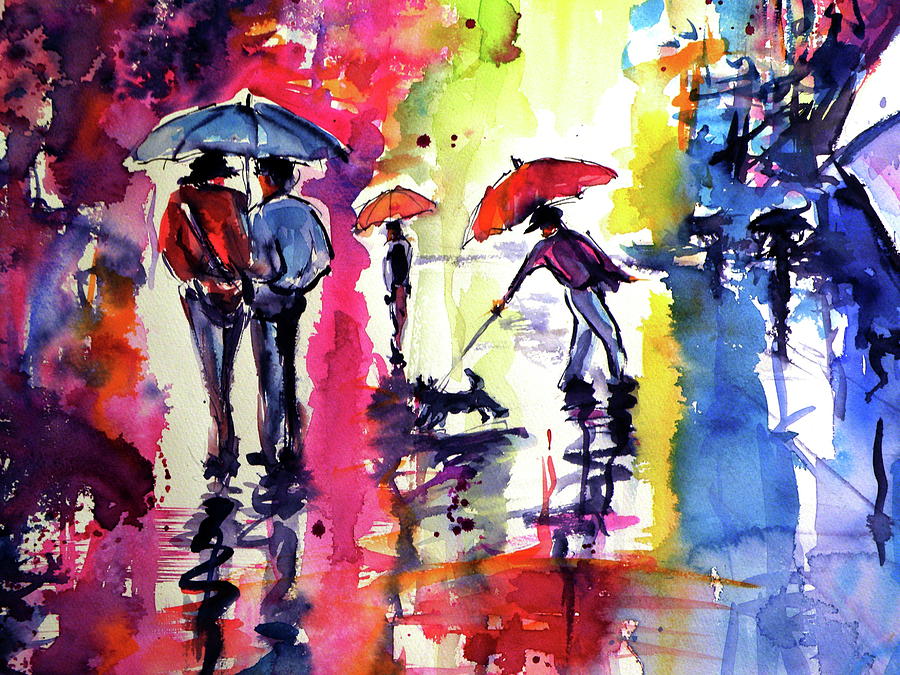 Big rainy day cd Painting by Kovacs Anna Brigitta