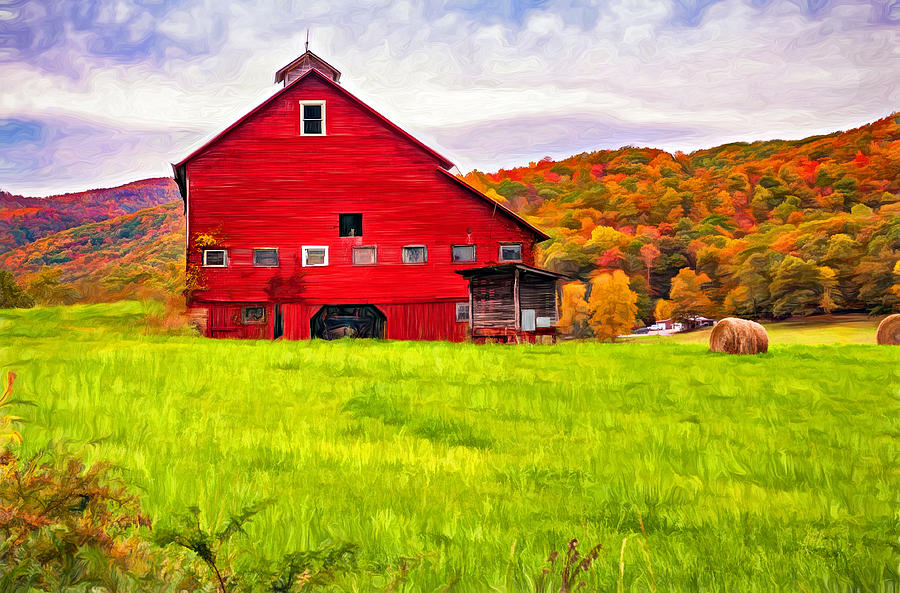 Big Red Barn - Paint Photograph by Steve Harrington