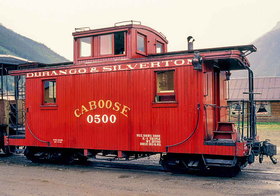 Big Red Caboose Of The Durango And Silverton Railroad Steam Train ...