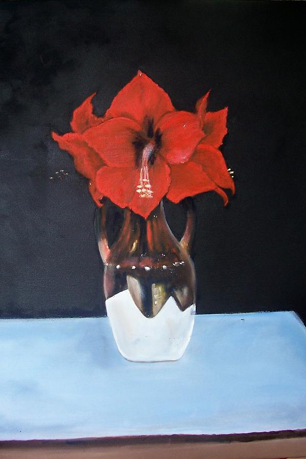Flowers Painting - Big Red Flowers by Martha Mullins Flowers Painting - Big Red Flowers by Martha Mullins