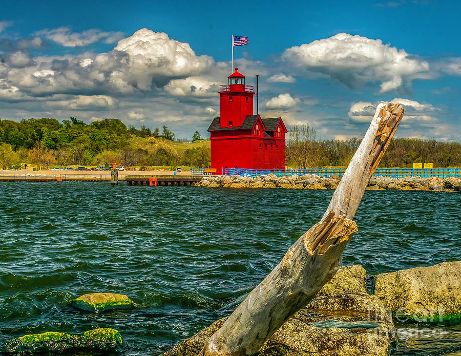 Big Red Lighthouse in Michigan Photograph by Nick Zelinsky Jr