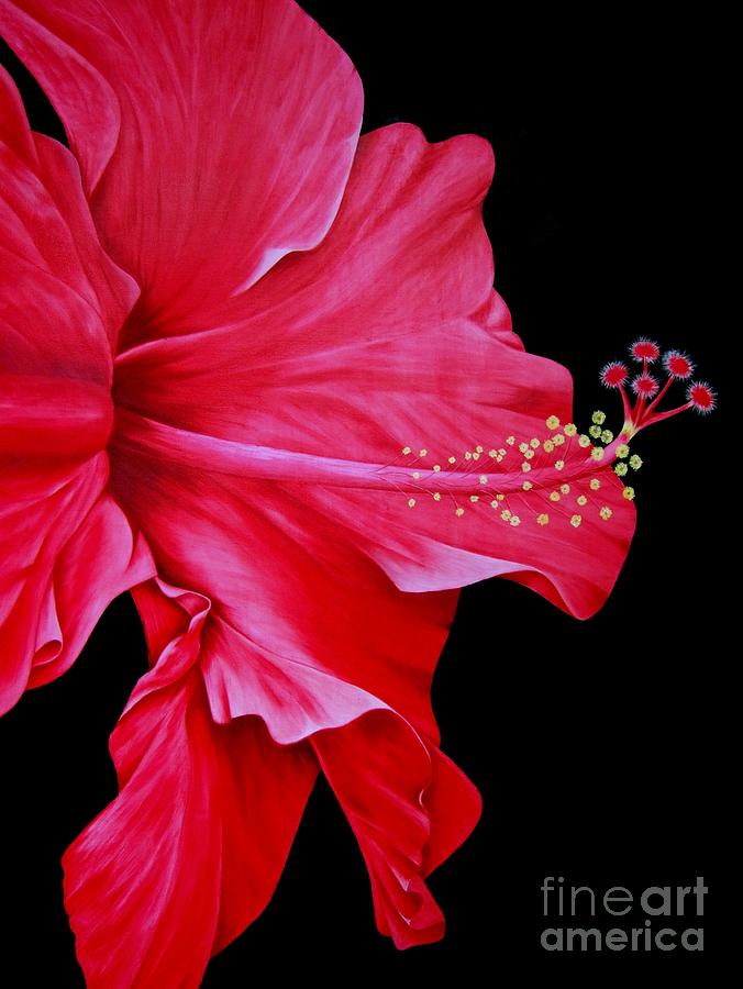 Red Flowers Painting - Big Red by Mary Deal Red Flowers Painting - Big Red by Mary Deal