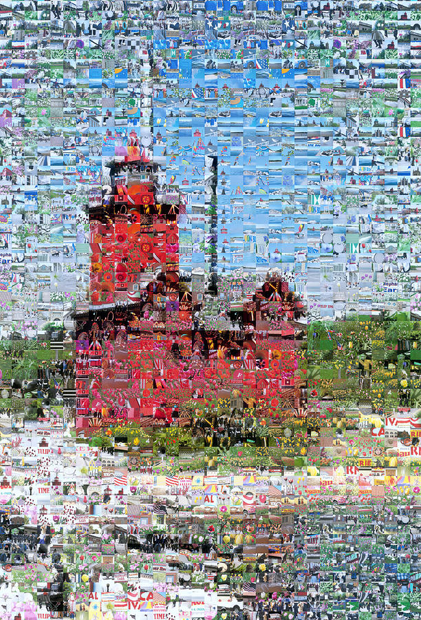 Big Red Photomosaic Photograph by Michelle Calkins