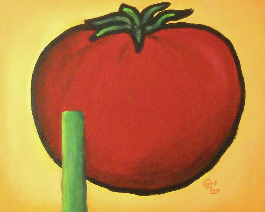 Big Red Tomato Painting by Cami Lee