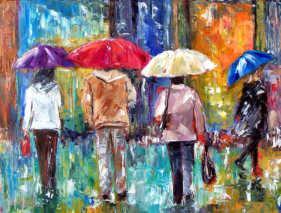 Umbrella Painting - Big Red Umbrella by Debra Hurd