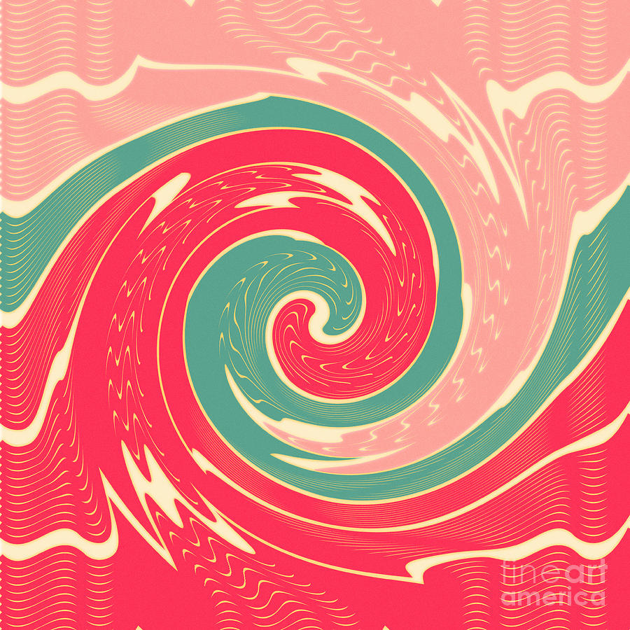 Abstract Digital Art - Big red wave by Gaspar Avila