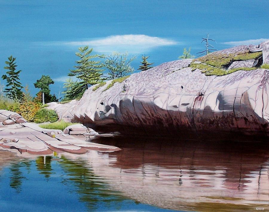 Big River Rock Painting by Kenneth M Kirsch