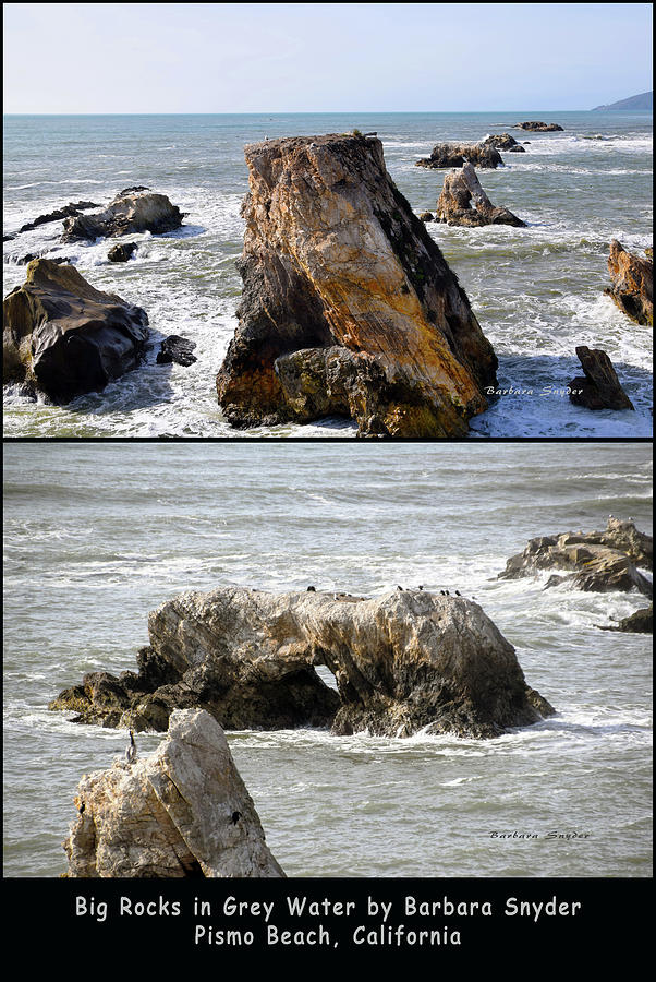 Big Rocks in Grey Water Duo Photograph by Barbara Snyder