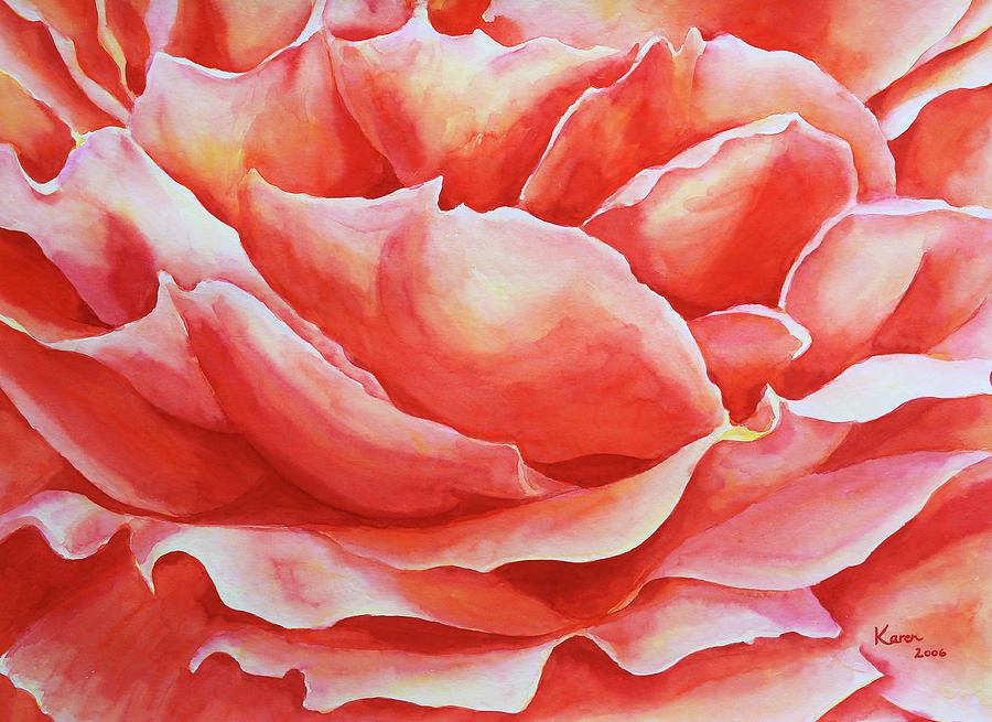 Big rose Painting by Karen Kaspar
