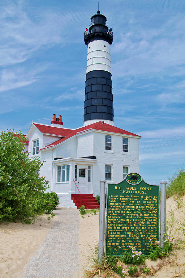Big Sable Point LightHouse Michigan Vertical Photograph by Thomas Woolworth