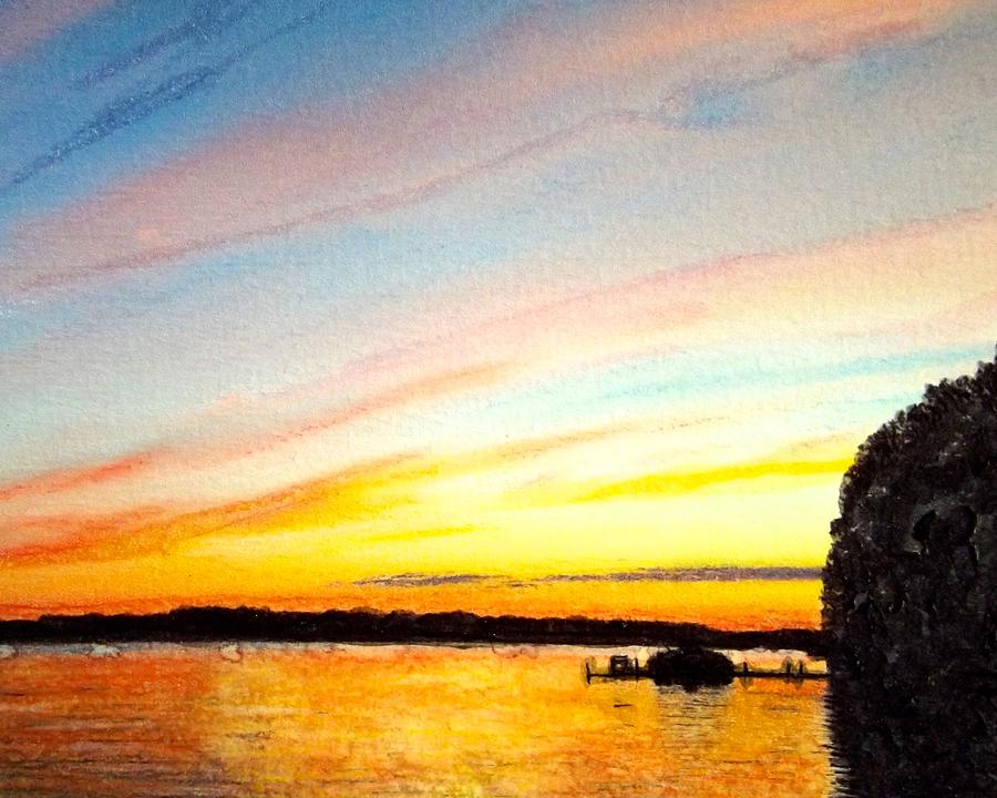 Big Sis Sunset Painting by Cara Frafjord