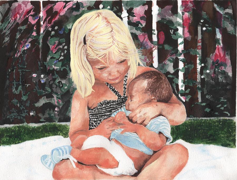 Baby Painting - Big Sister by Sue Olson