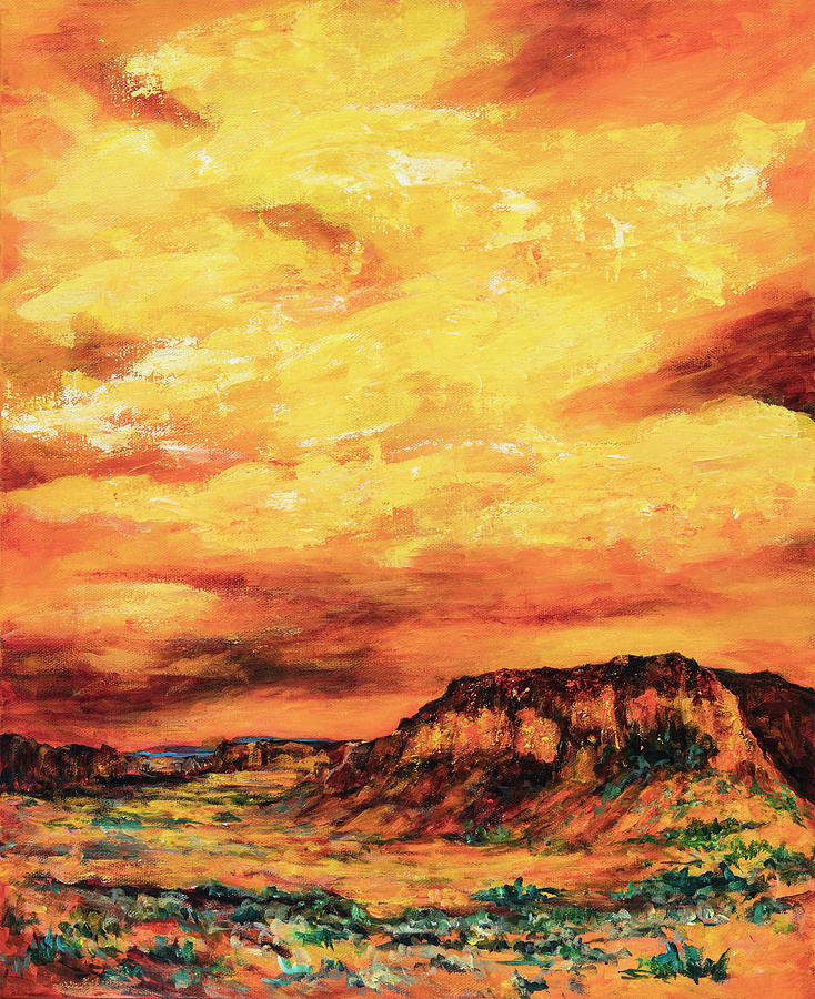Big Sky at Capital Reef Painting by Sally Quillin