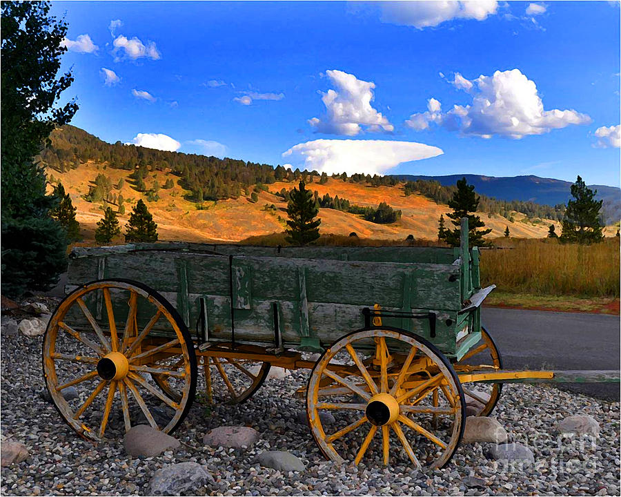 Big Sky Wagon Painting by Diane E Berry