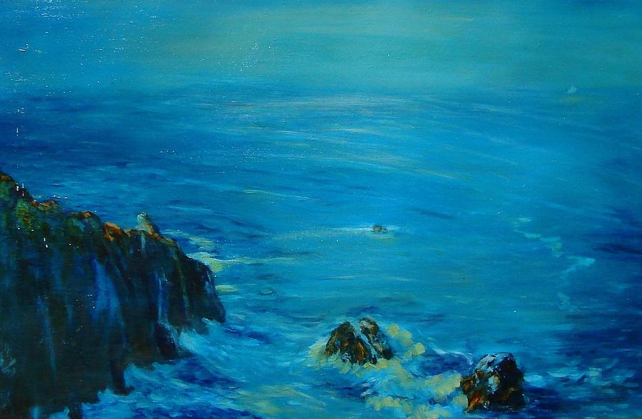 Sunset Painting - Big Sur California Evening Twilight II by Phyllis OShields